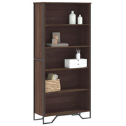 Boekenkast 80x31x169 cm bewerkt hout bruin