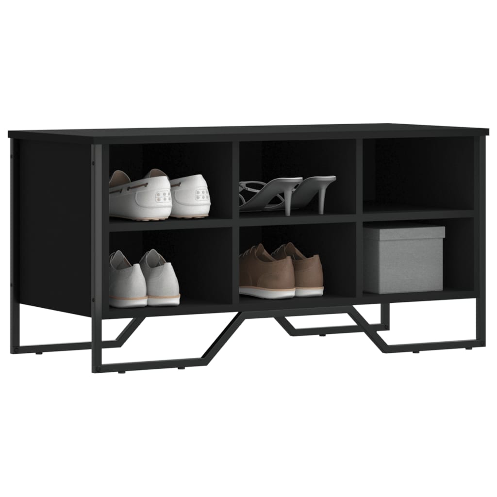 Schoenenkast 90x38x45,5 cm bewerkt hout zwart