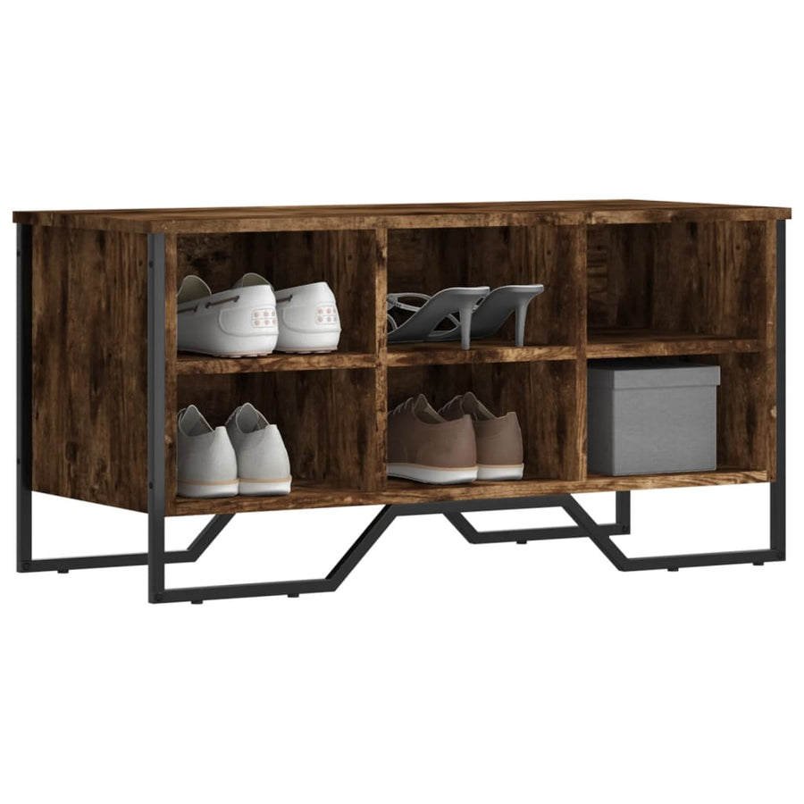 Schoenenkast 90x38x45,5 cm bewerkt hout gerookt eikenkleurig