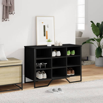 Schoenenkast 90x38x61,5 cm bewerkt hout zwart