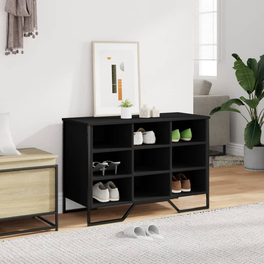 Schoenenkast 90x38x61,5 cm bewerkt hout zwart