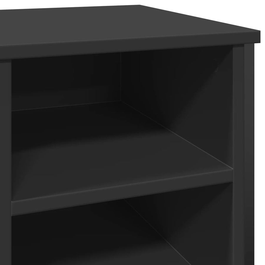 Schoenenkast 90x38x61,5 cm bewerkt hout zwart
