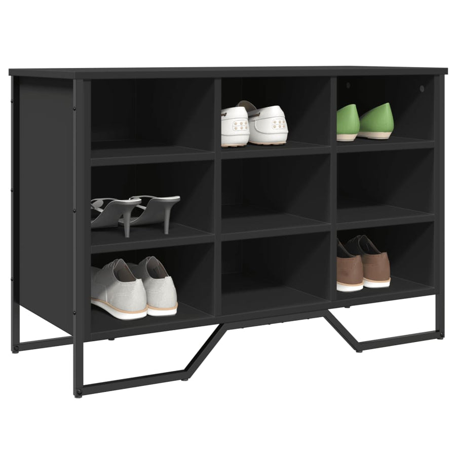Schoenenkast 90x38x61,5 cm bewerkt hout zwart