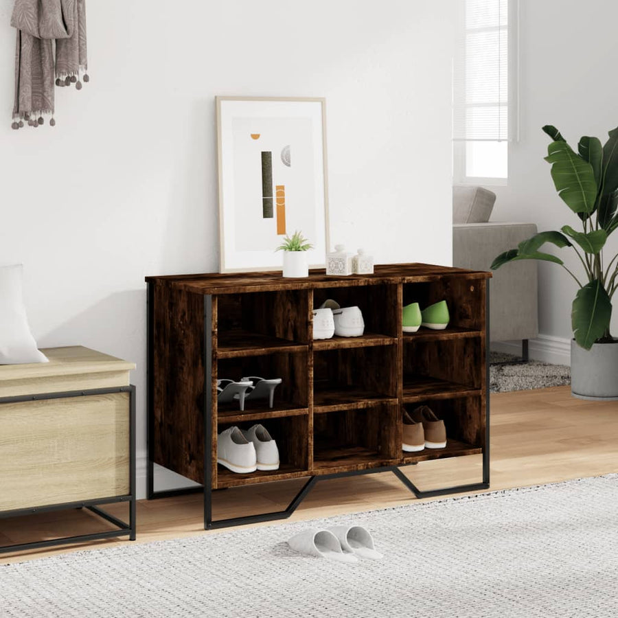 Schoenenkast 90x38x61,5 cm bewerkt hout gerookt eikenkleurig