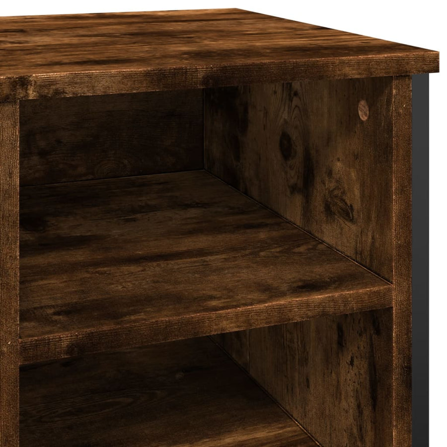 Schoenenkast 90x38x61,5 cm bewerkt hout gerookt eikenkleurig