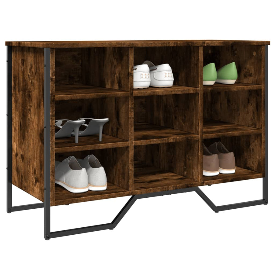 Schoenenkast 90x38x61,5 cm bewerkt hout gerookt eikenkleurig