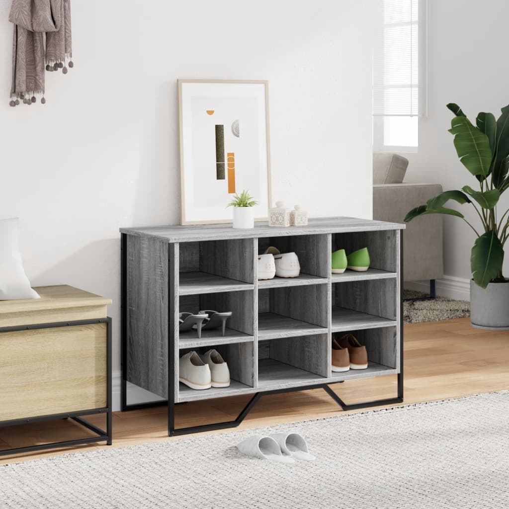 Schoenenkast 90x38x61,5 cm bewerkt hout grijs sonoma eikenkleur
