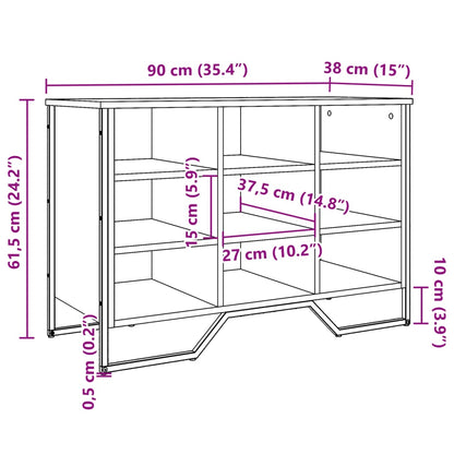 Schoenenkast 90x38x61,5 cm bewerkt hout bruin eikenkleurig