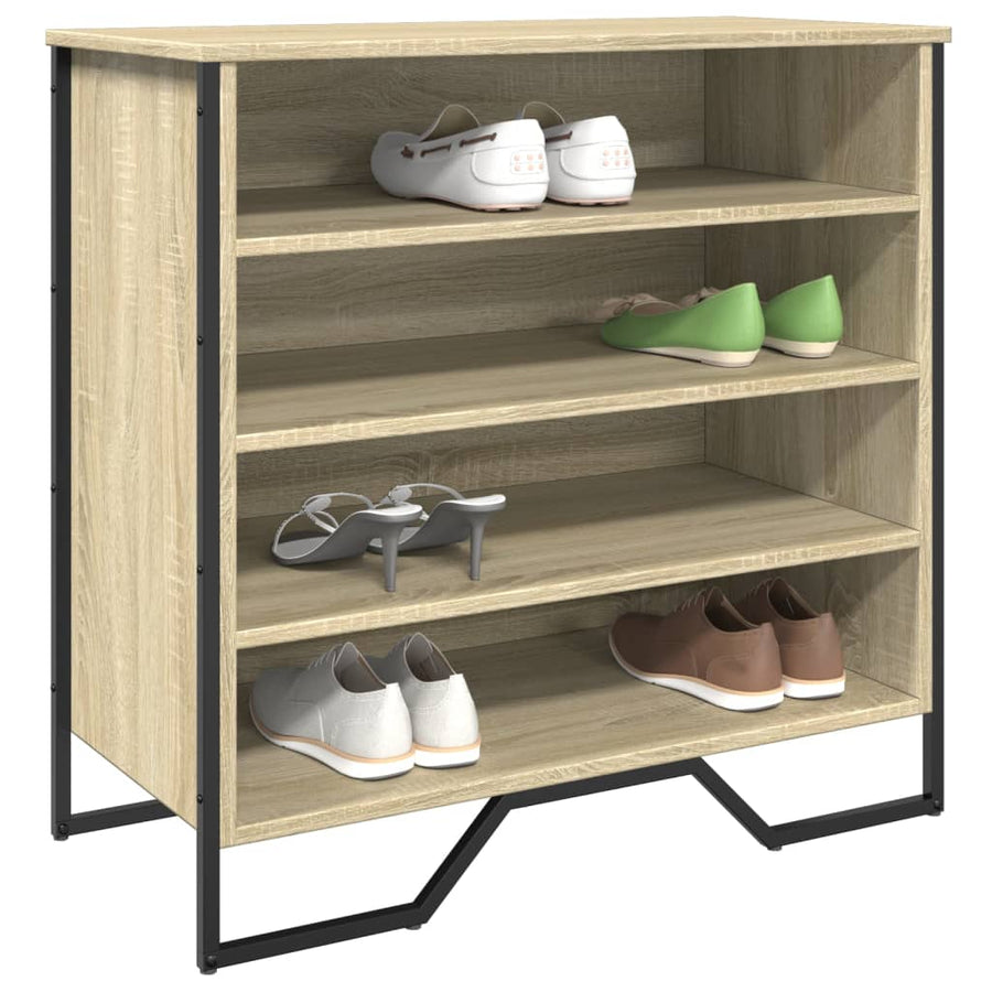 Schoenenkast 80x38x78 cm bewerkt hout sonoma eikenkleurig