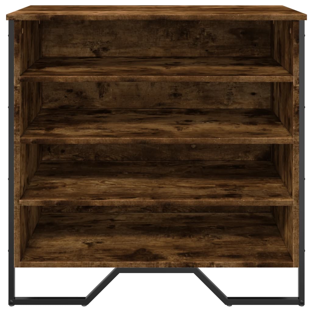 Schoenenkast 80x38x78 cm bewerkt hout gerookt eikenkleurig