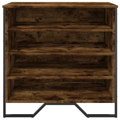 Schoenenkast 80x38x78 cm bewerkt hout gerookt eikenkleurig
