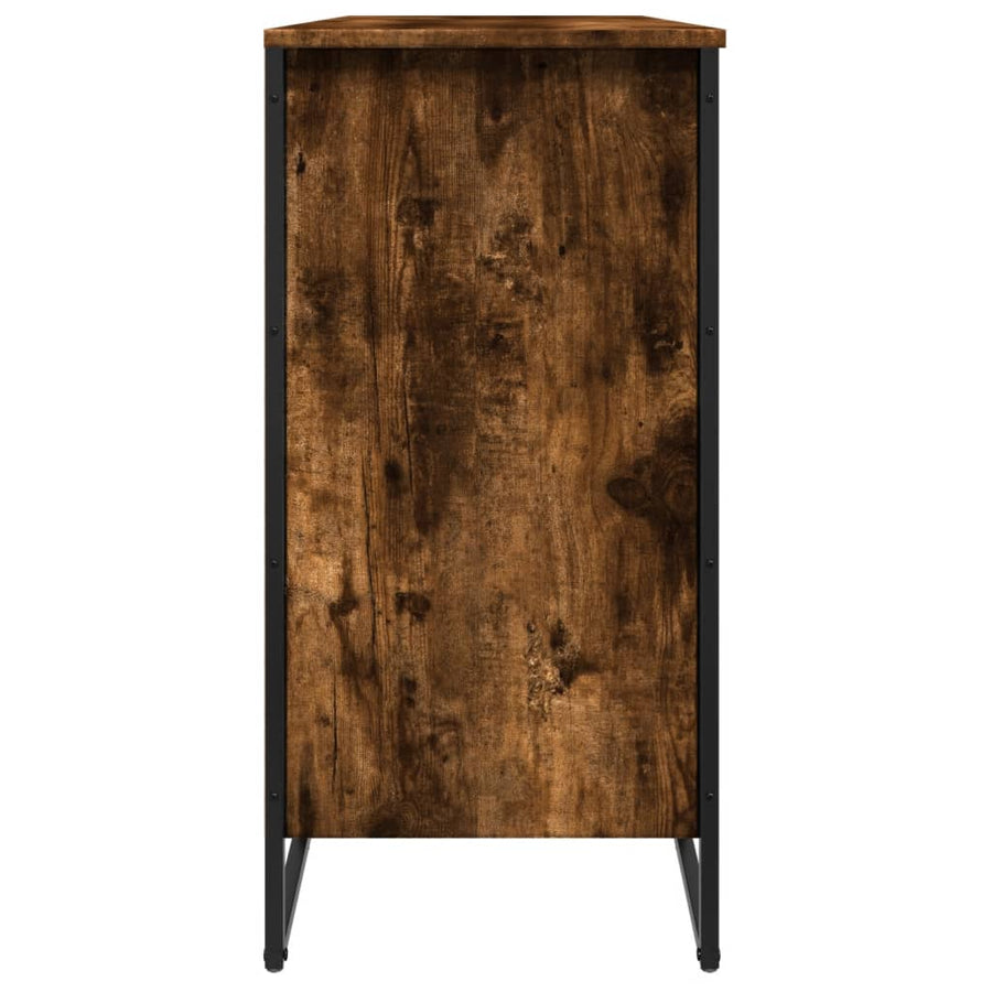 Schoenenkast 80x38x78 cm bewerkt hout gerookt eikenkleurig