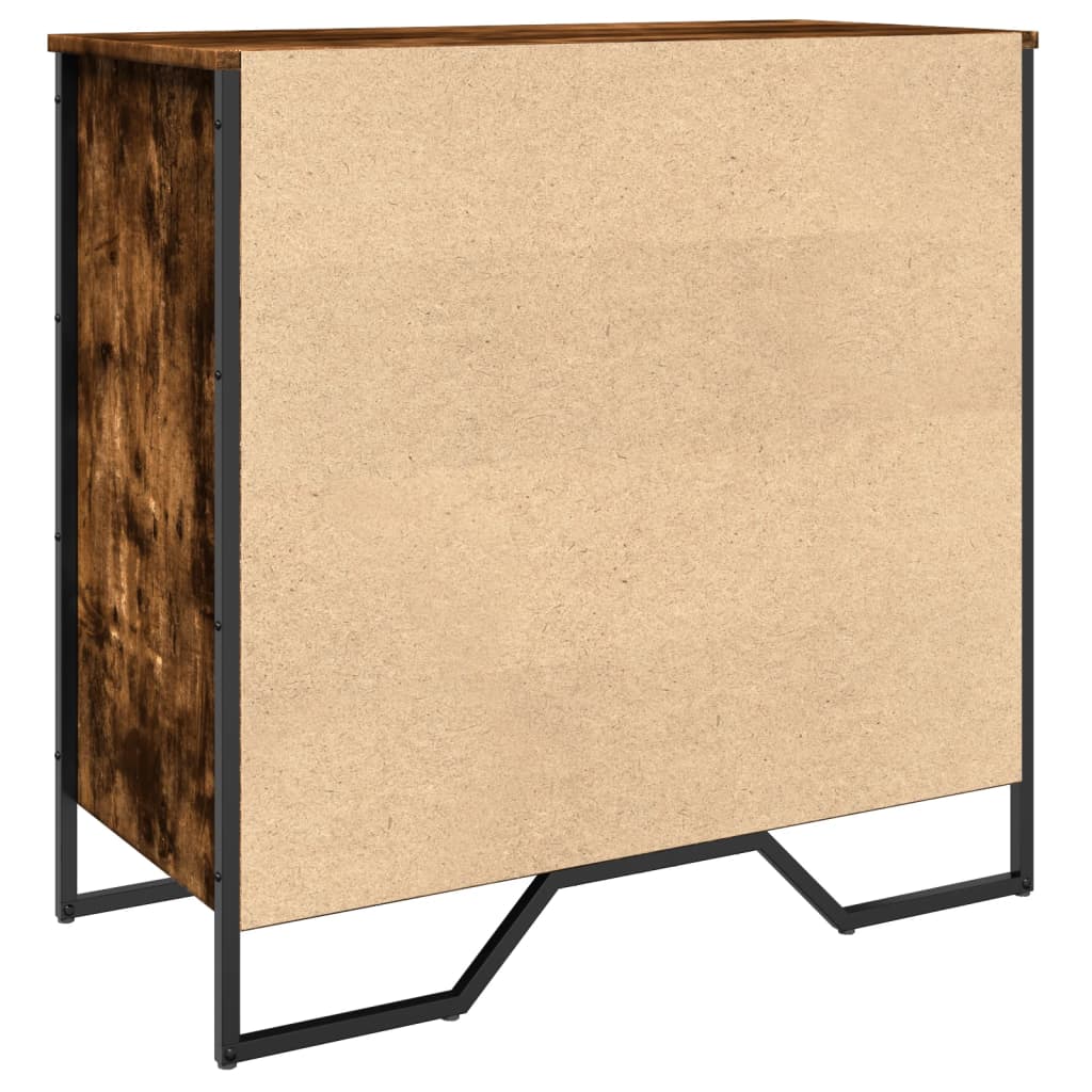 Schoenenkast 80x38x78 cm bewerkt hout gerookt eikenkleurig