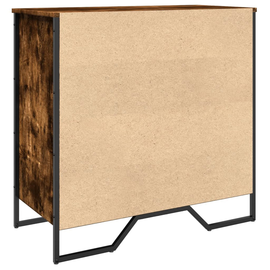 Schoenenkast 80x38x78 cm bewerkt hout gerookt eikenkleurig