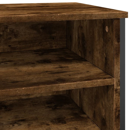Schoenenkast 80x38x78 cm bewerkt hout gerookt eikenkleurig