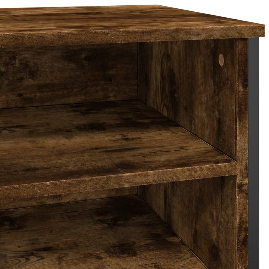 Schoenenkast 80x38x78 cm bewerkt hout gerookt eikenkleurig