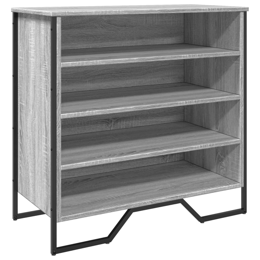 Schoenenkast 80x38x78 cm bewerkt hout grijs sonoma eikenkleurig