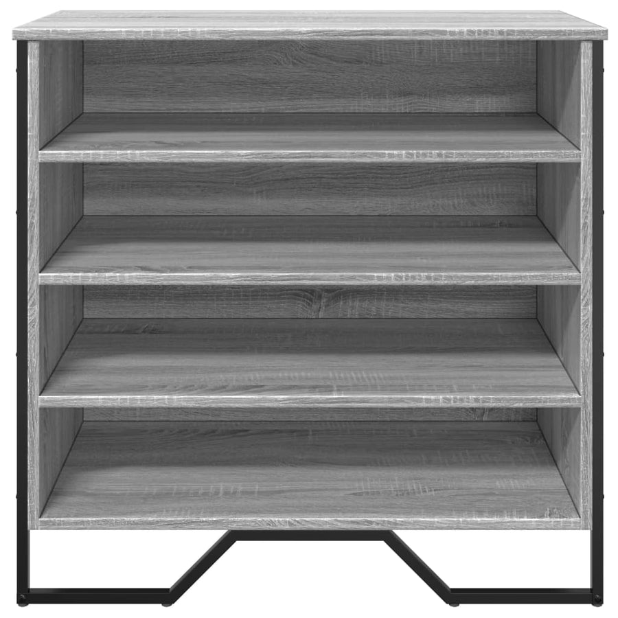 Schoenenkast 80x38x78 cm bewerkt hout grijs sonoma eikenkleurig