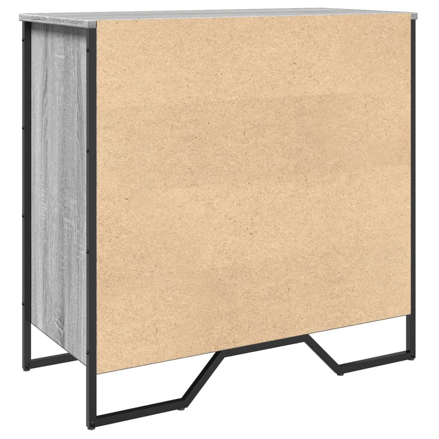 Schoenenkast 80x38x78 cm bewerkt hout grijs sonoma eikenkleurig