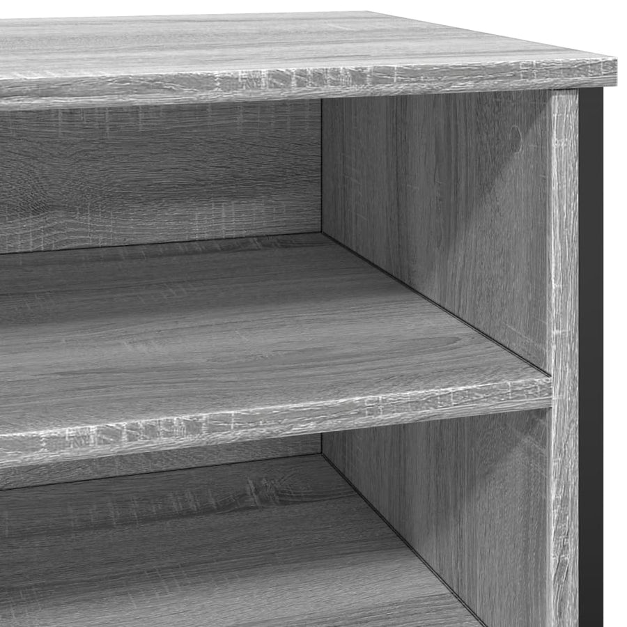 Schoenenkast 80x38x78 cm bewerkt hout grijs sonoma eikenkleurig