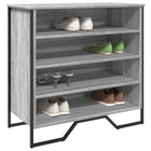 Schoenenkast 80x38x78 cm bewerkt hout grijs