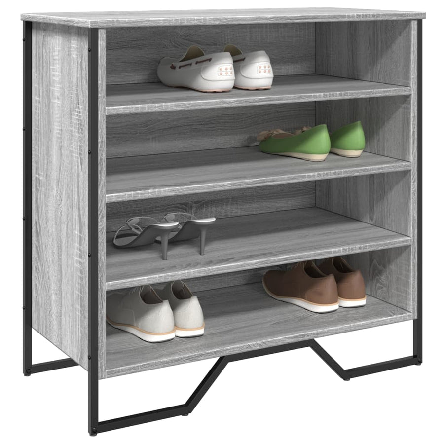 Schoenenkast 80x38x78 cm bewerkt hout grijs sonoma eikenkleurig