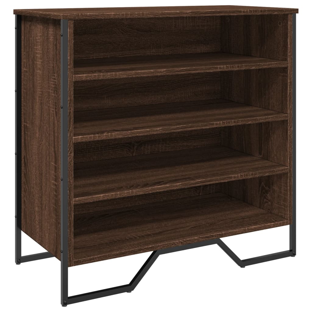 Schoenenkast 80x38x78 cm bewerkt hout bruin eikenkleurig