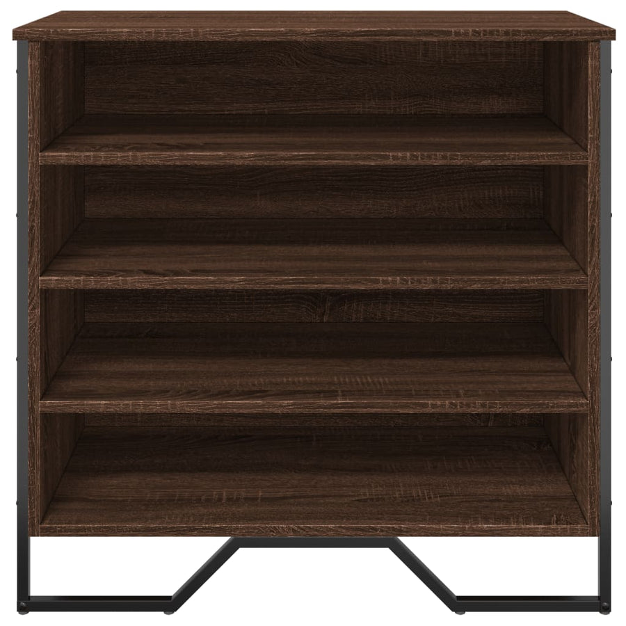 Schoenenkast 80x38x78 cm bewerkt hout bruin eikenkleurig