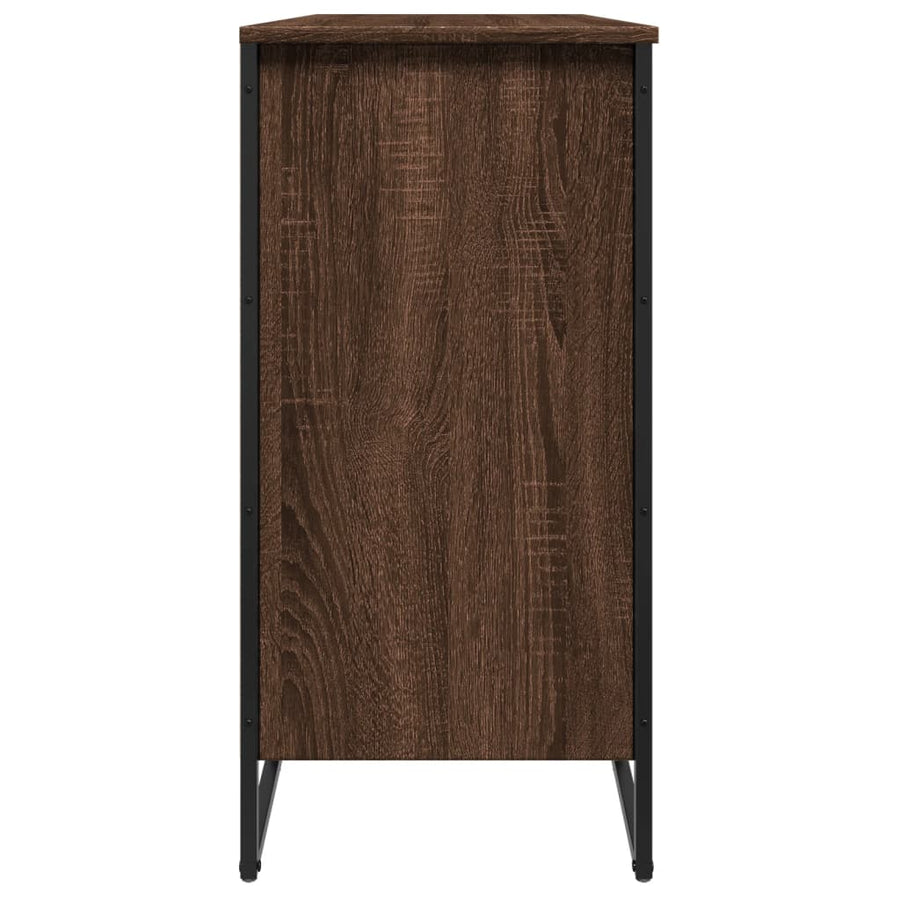 Schoenenkast 80x38x78 cm bewerkt hout bruin eikenkleurig