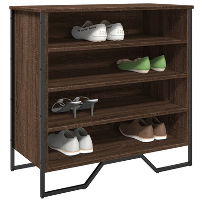 Schoenenkast 80x38x78 cm bewerkt hout bruin eikenkleurig