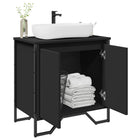 Bathroom vanity unit 60x35x60 cm engineered wood black