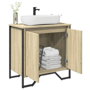 Wastafelkast 60x35x60 cm bewerkt hout sonoma eiken