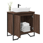 Washbasin cabinet 60x35x60 cm engineered wood brown oak-colored