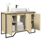 Washbasin cabinet 91x35x60 cm engineered wood Sonoma oak
