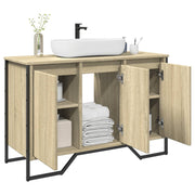 Wastafelkast 91x35x60 cm bewerkt hout sonoma eiken