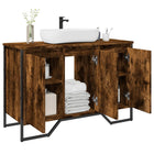 Bathroom cabinet 91x35x60 cm engineered wood smoked oak colour
