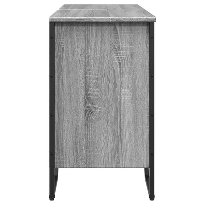 Wastafelkast 91x35x60 cm bewerkt hout grijs sonoma eikenkleurig