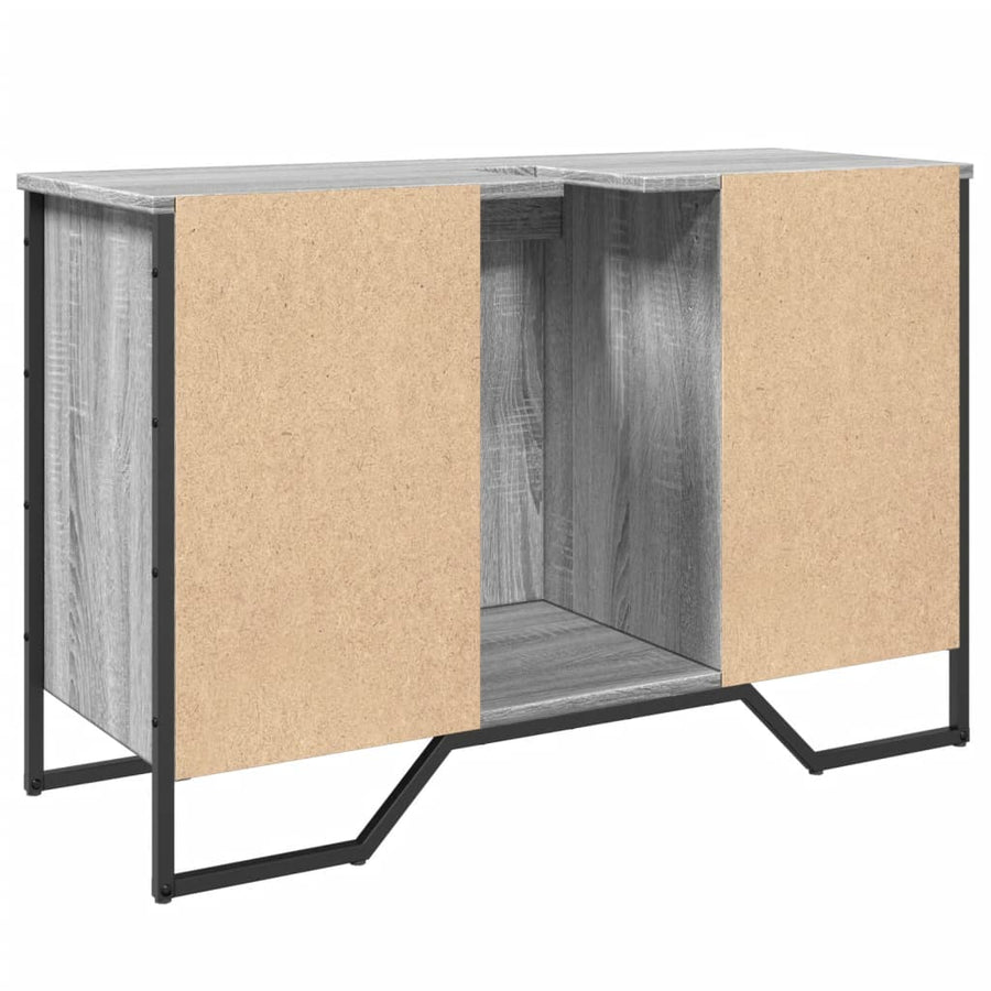 Wastafelkast 91x35x60 cm bewerkt hout grijs sonoma eikenkleurig