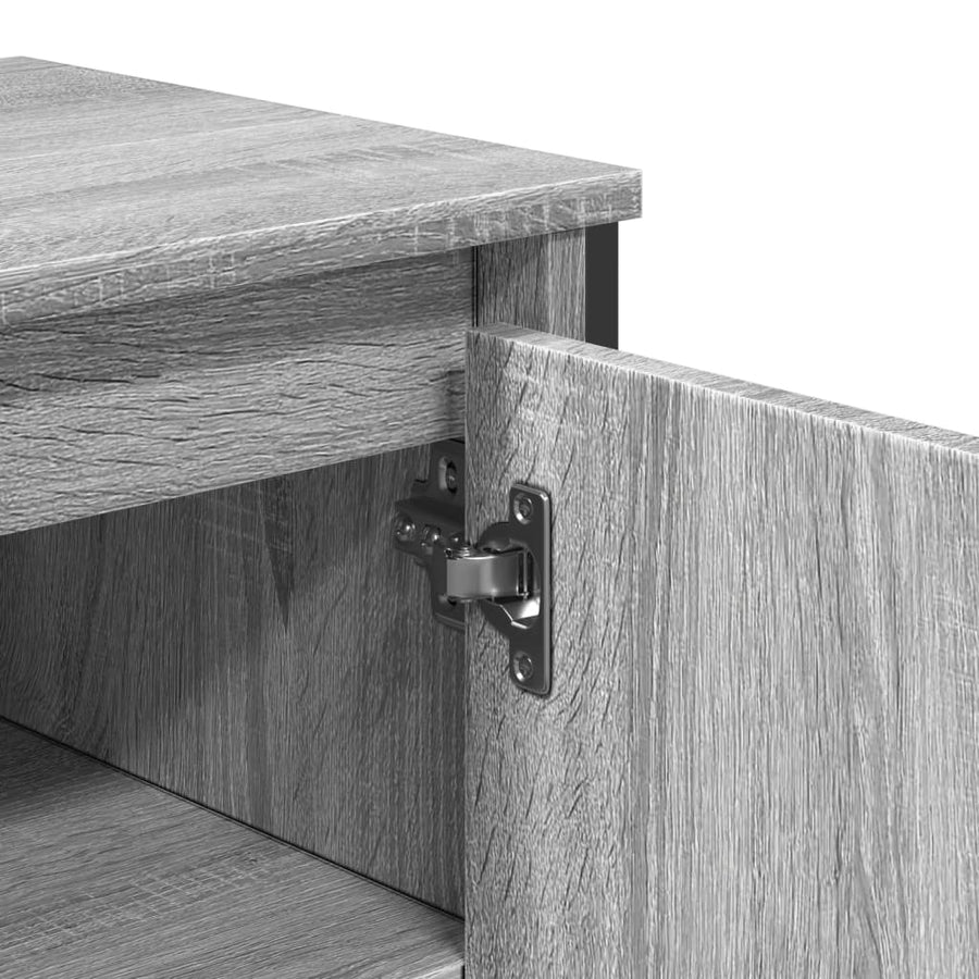 Wastafelkast 91x35x60 cm bewerkt hout grijs sonoma eikenkleurig