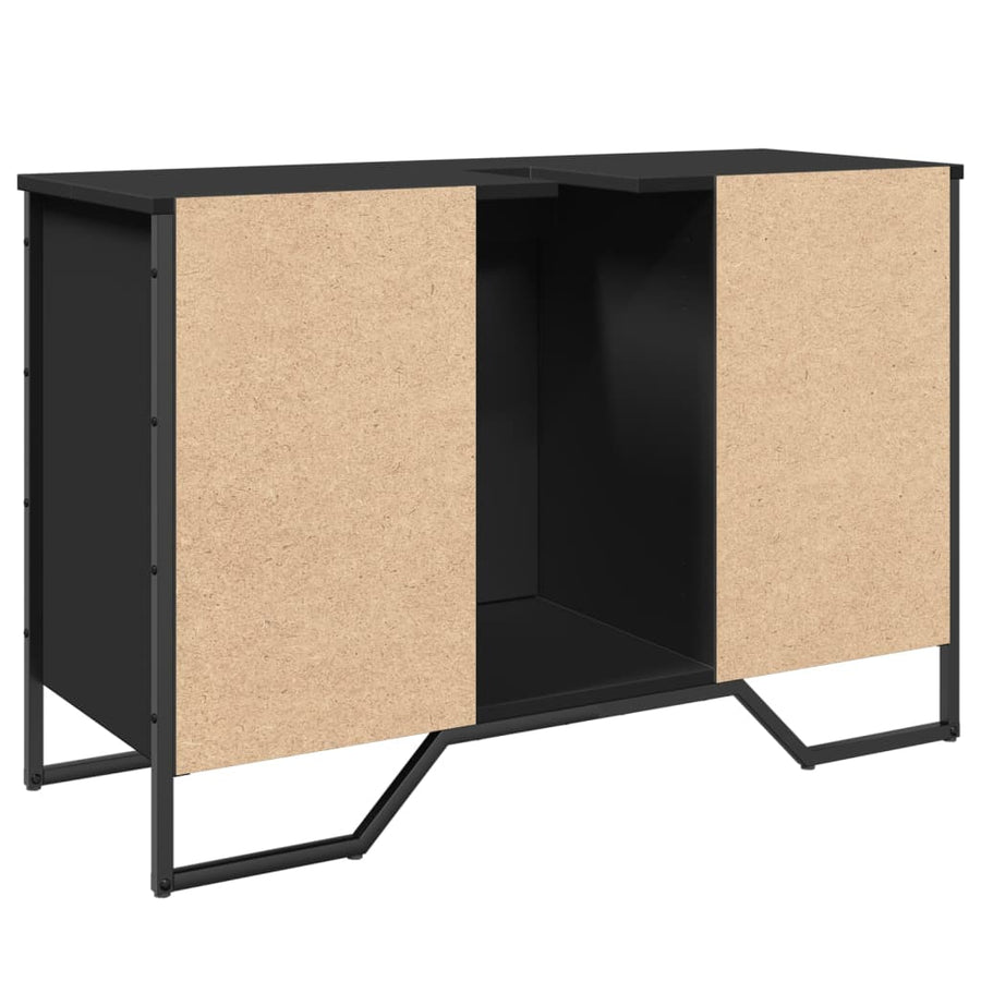 Wastafelkast 91x35x60 cm bewerkt hout zwart