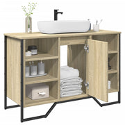 Wastafelkast 91x35x60 cm bewerkt hout sonoma eiken