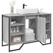 Wastafelkast 91x35x60 cm grijs sonoma eiken bewerkt hout