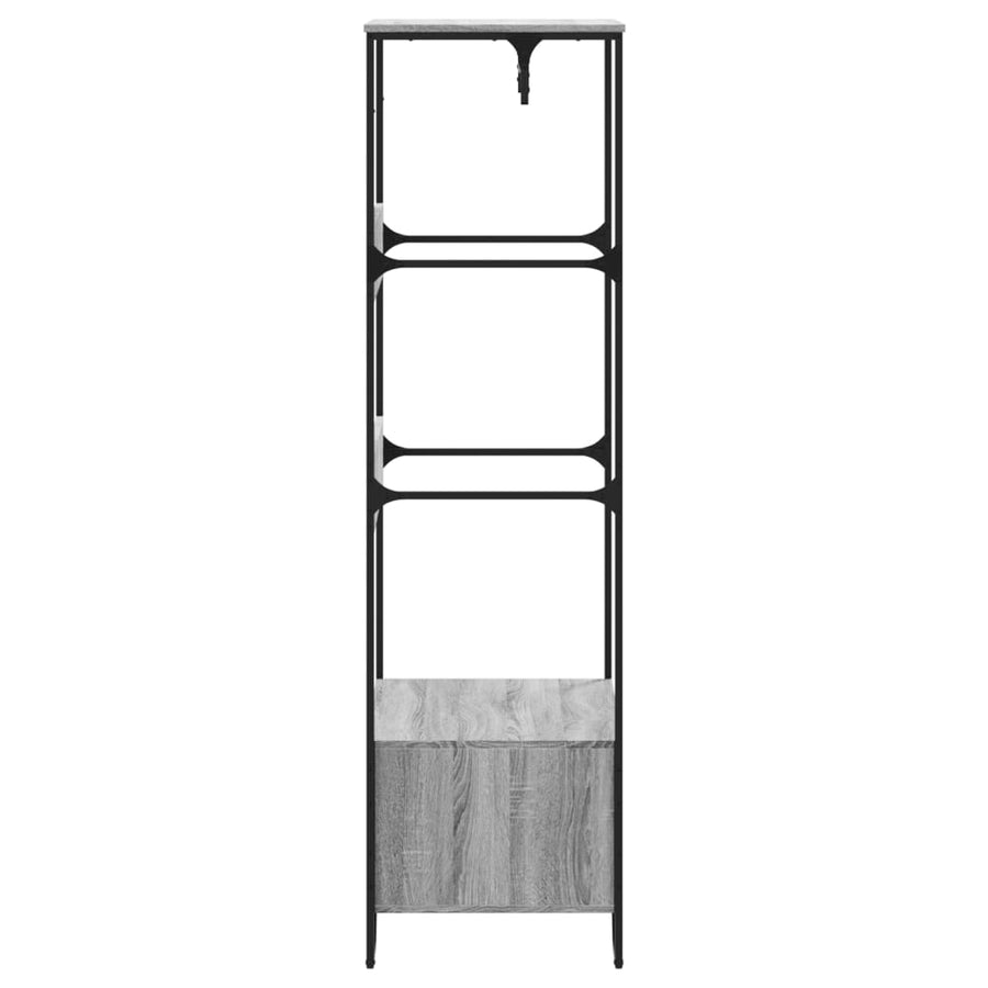 Kledingkast 90x50x180 cm bewerkt hout grijs sonoma eikenkleurig