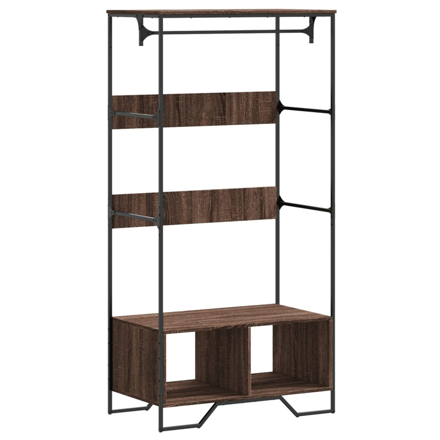 Kledingkast 90x50x180 cm bewerkt hout bruin eikenkleurig