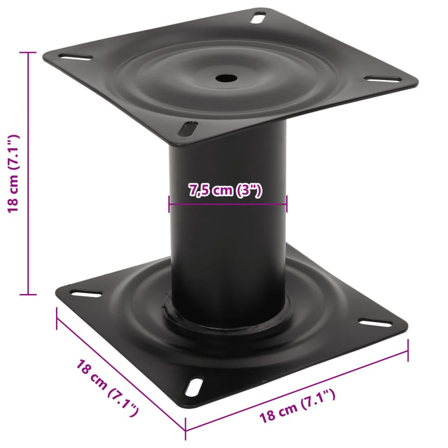 Bootstoelpoot Staal Zwart 18 cm