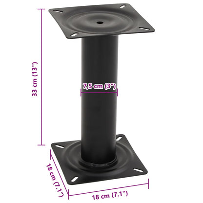 Bootstoelpoot Staal Zwart 33 cm