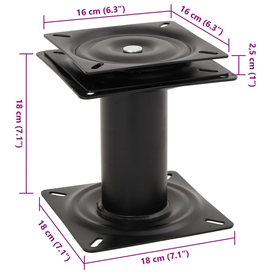 Bootstoelpoot Met 360° Draaiplateau Staal 1