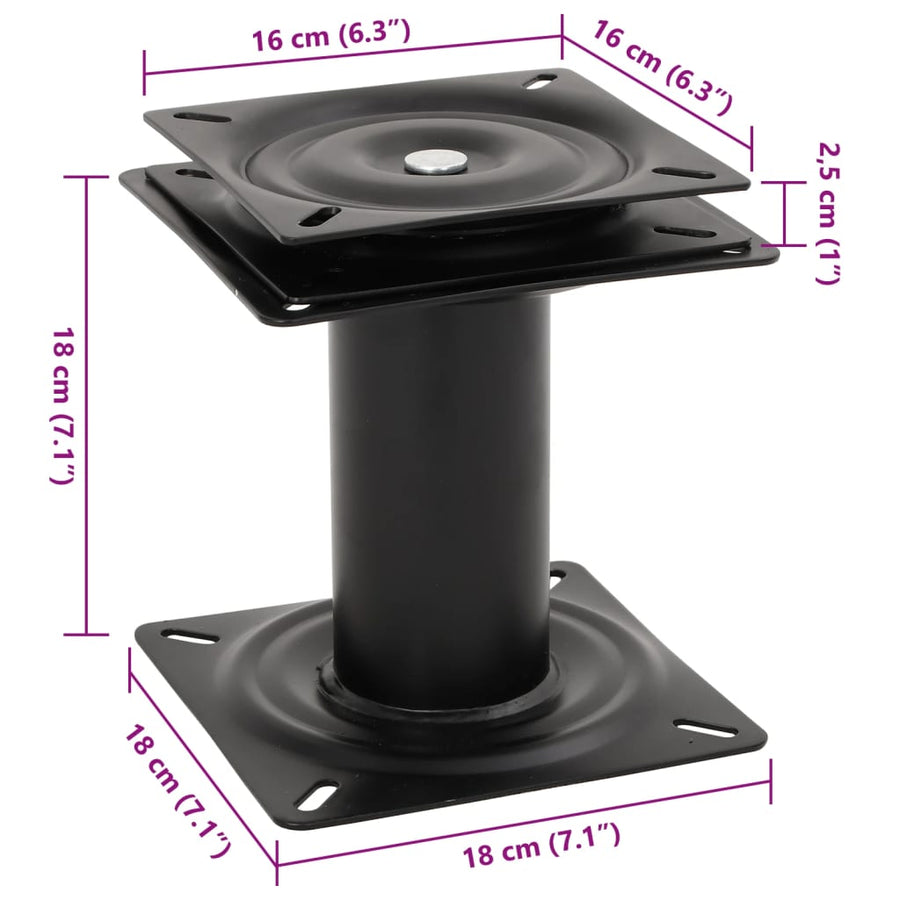 Bootstoelpoten Met 360° Draaiplateau Staal 2