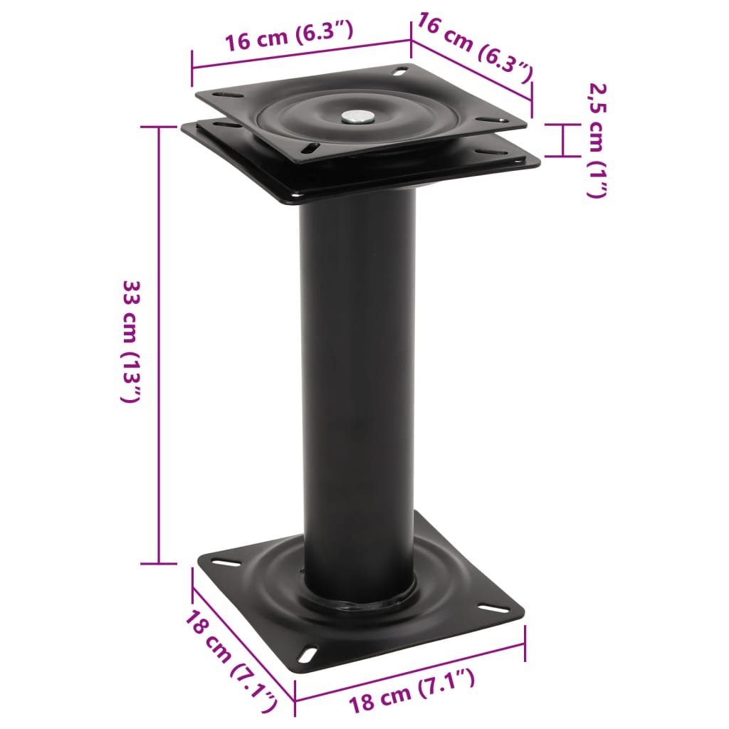 Bootstoelpoot Met 360° Draaiplateau Staal