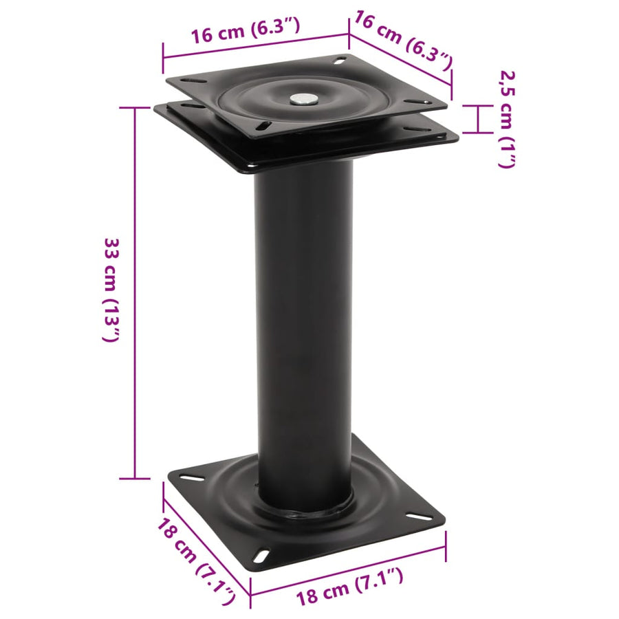 Bootstoelpoot Met 360° Draaiplateau Staal